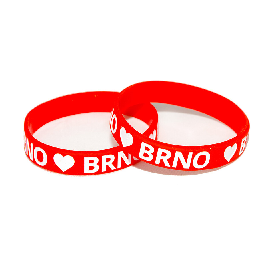 Náramek silikonový Love Brno - červený