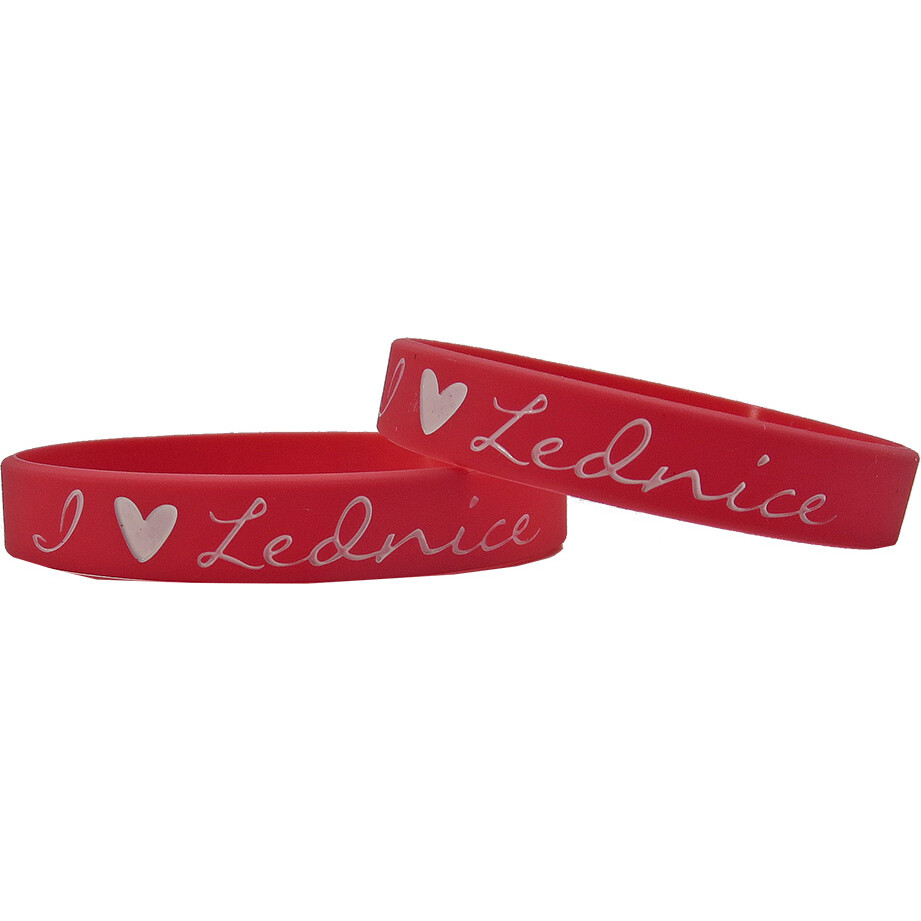 Náramek silikonový I Love Lednice - červený