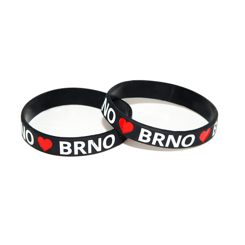 Náramek silikonový Love Brno - černý