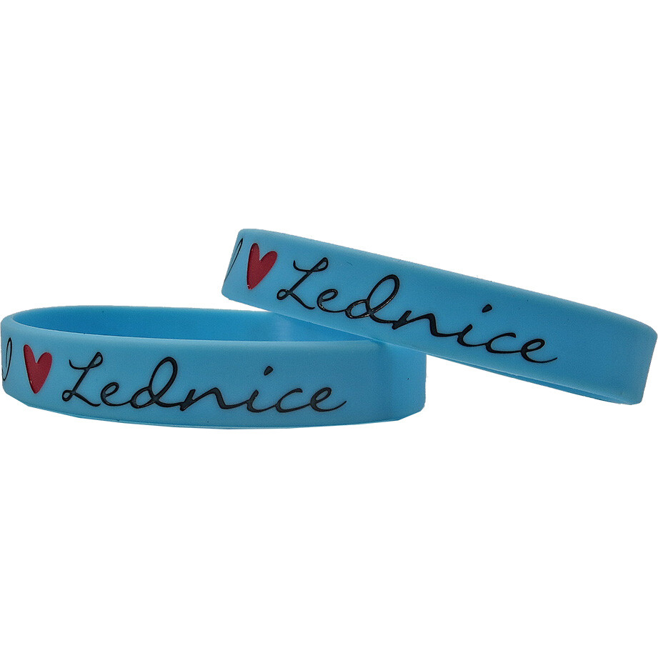 Náramek silikonový I Love Lednice - modrý