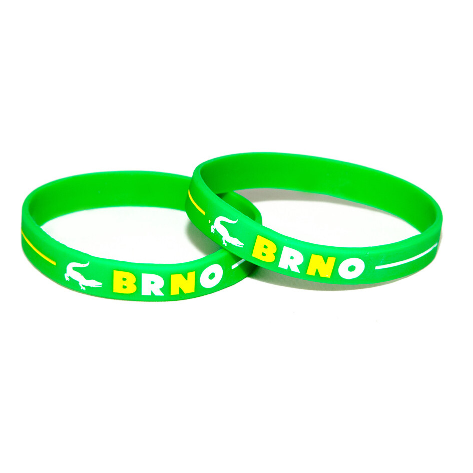 Náramek silikonový Brno s drakem - zelený