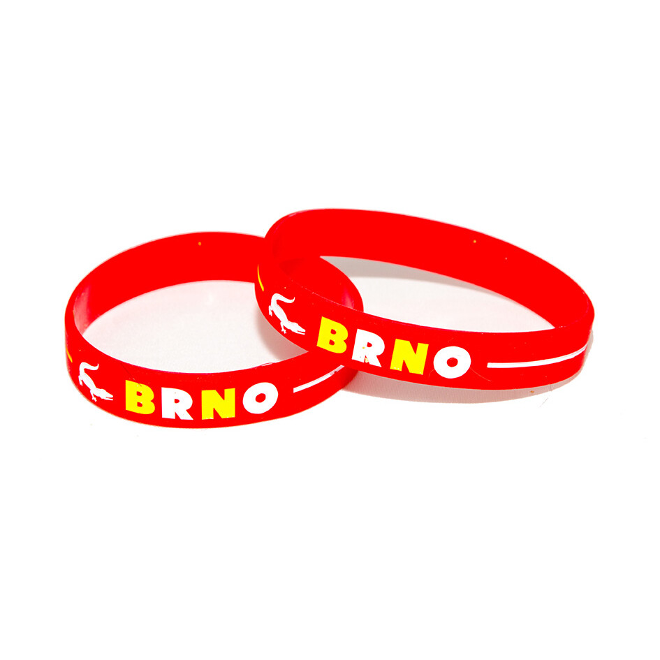 Náramek silikonový Brno s drakem - červený