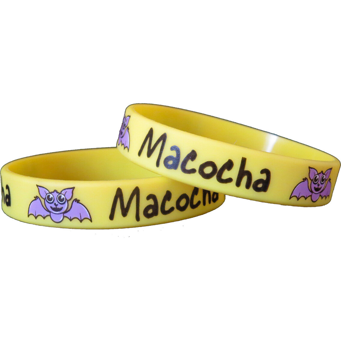 Náramek silikonový Macocha s netopýrem - žlutý