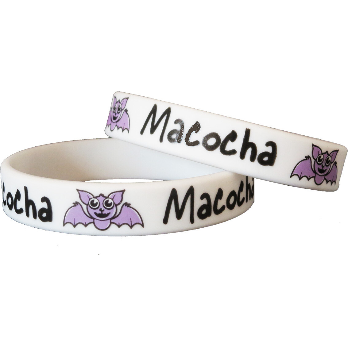 Náramek silikonový Macocha s netopýrem - bílý