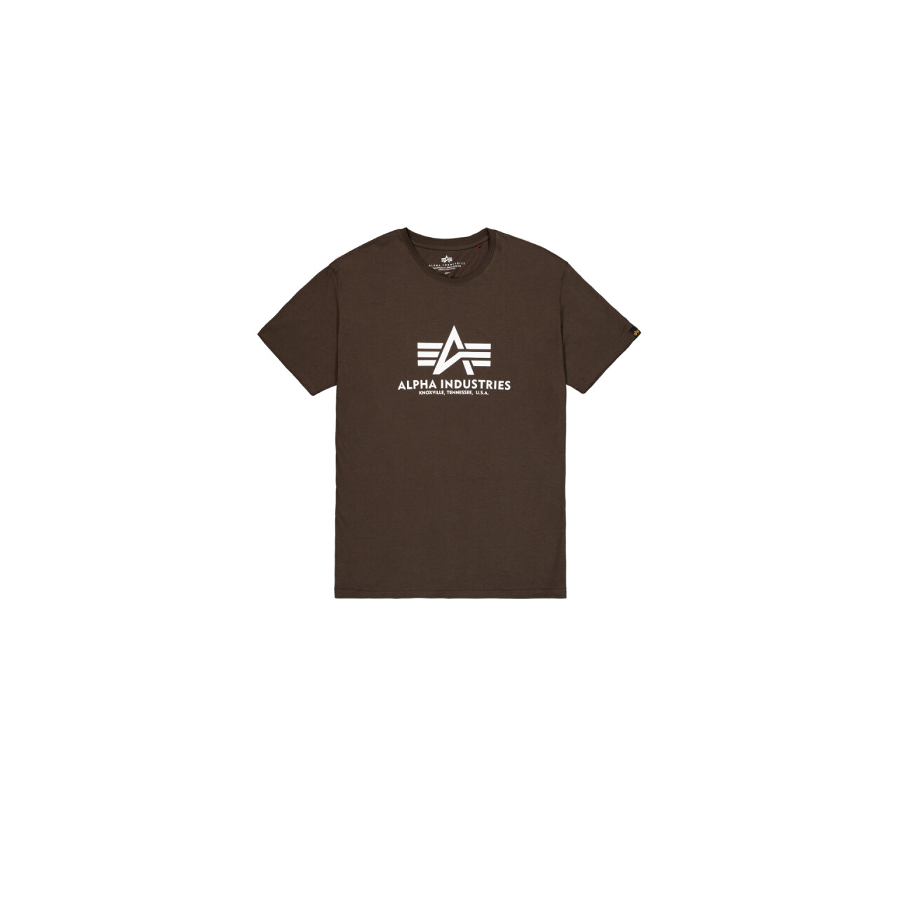 Tričko Alpha Industries Basic Big Logo - hnědé, S