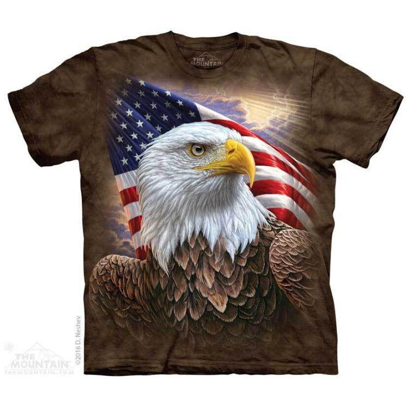 Tričko unisex The Mountain Independence Eagle (orel) - hnědé, 3XL