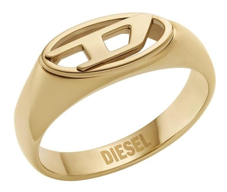 Diesel Fashion pozlacený prsten s logem DX1588710 65 mm