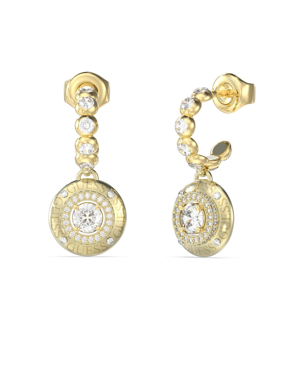 Guess Třpytivé ocelové náušnice s přívěsky Sparks JUBE06284JWYGT/U