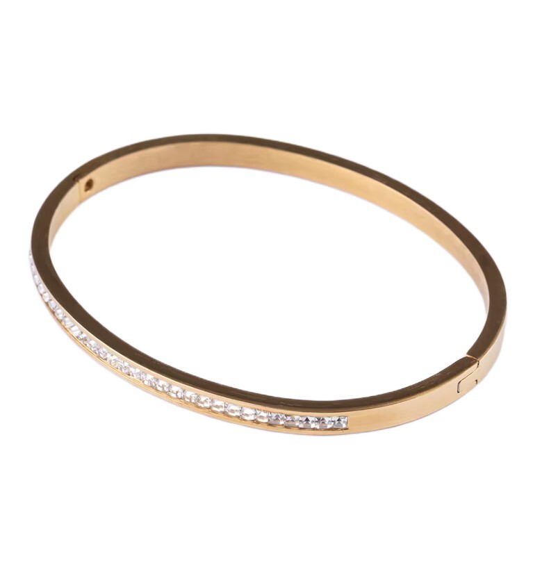 Emily Westwood Pozlacený pevný náramek s krystaly Kaelisse EWB250385G