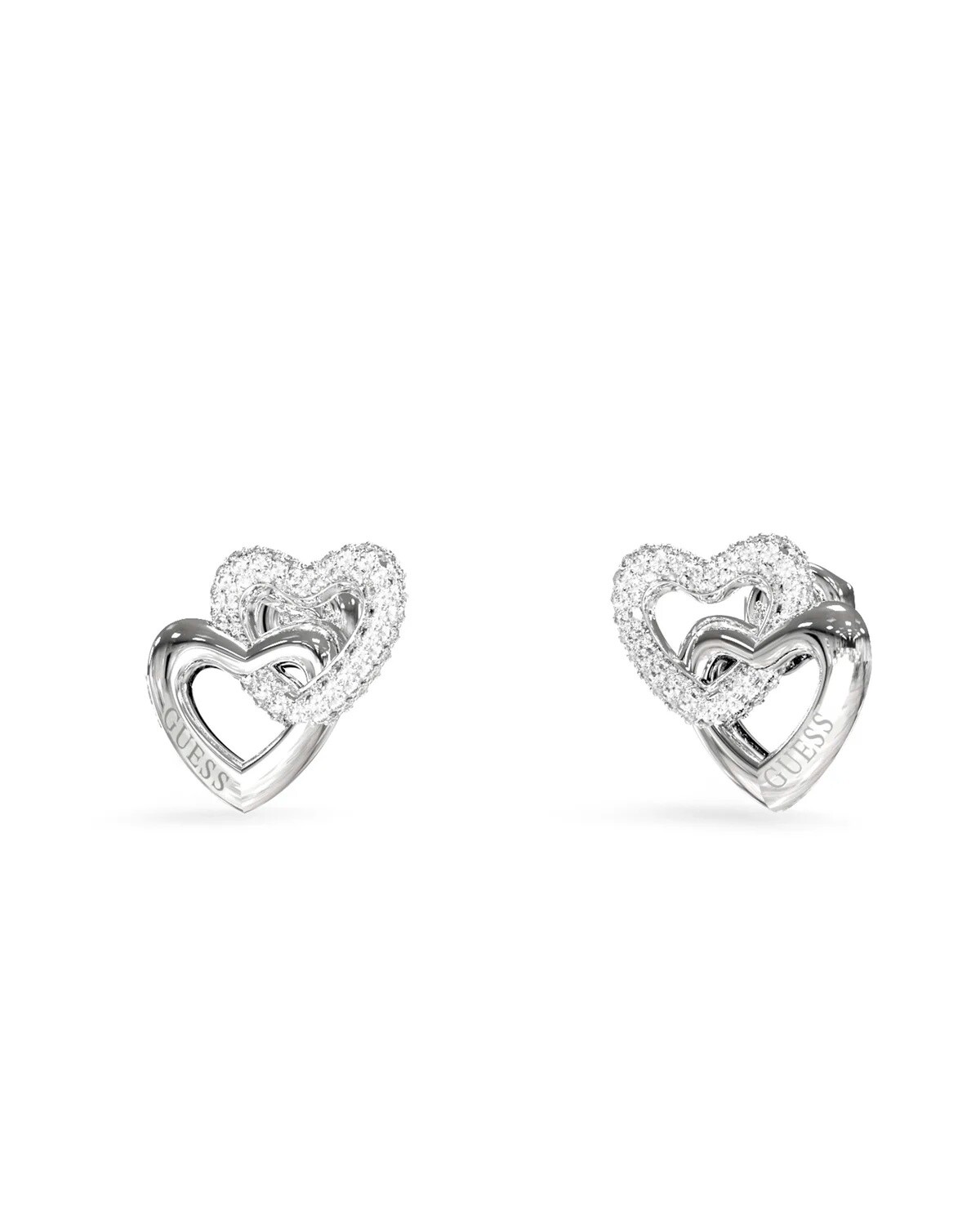 Guess Srdcové ocelové náušnice s krystaly Beloved JUBE06015JWRHT/U