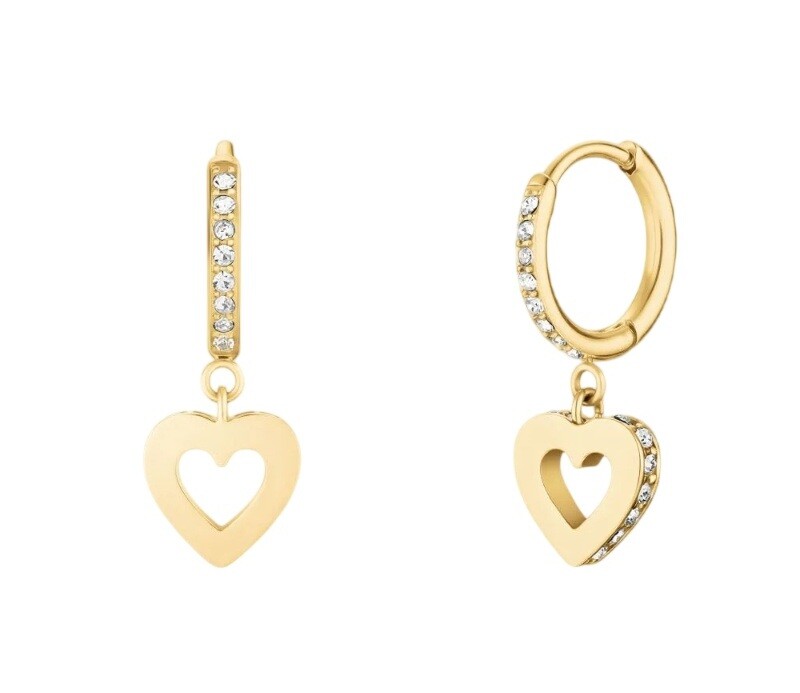 Rosefield Pozlacené náušnice se srdíčky Hollow Heart JEHHG-J1276