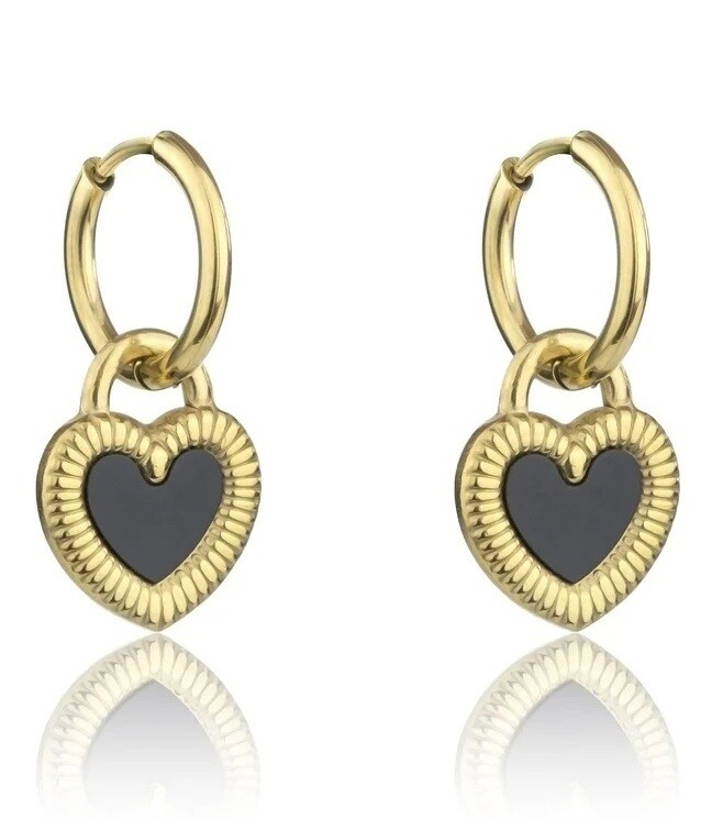 Marc Malone Pozlacené náušnice 2v1 s oboustranným srdíčkem MCE24011G