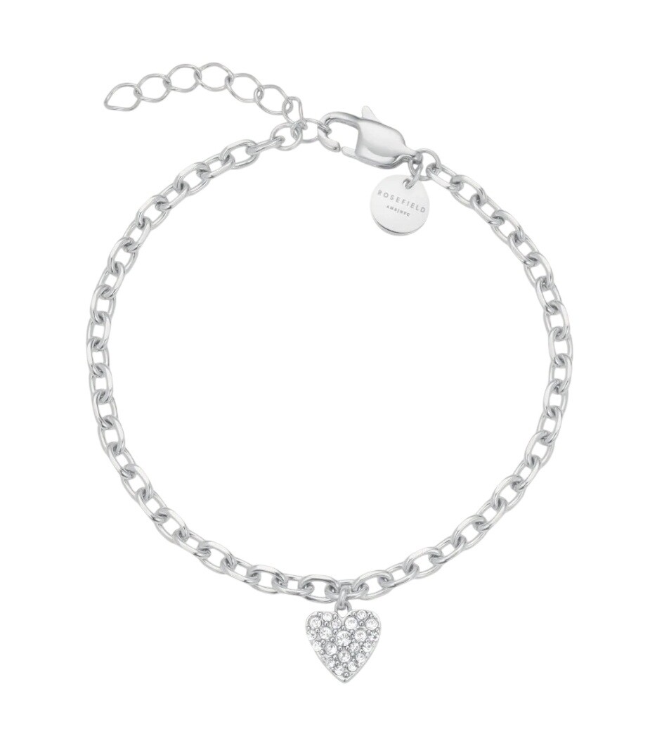 Rosefield Dámský ocelový náramek s krystaly Chunky Heart JBCHS-J1322