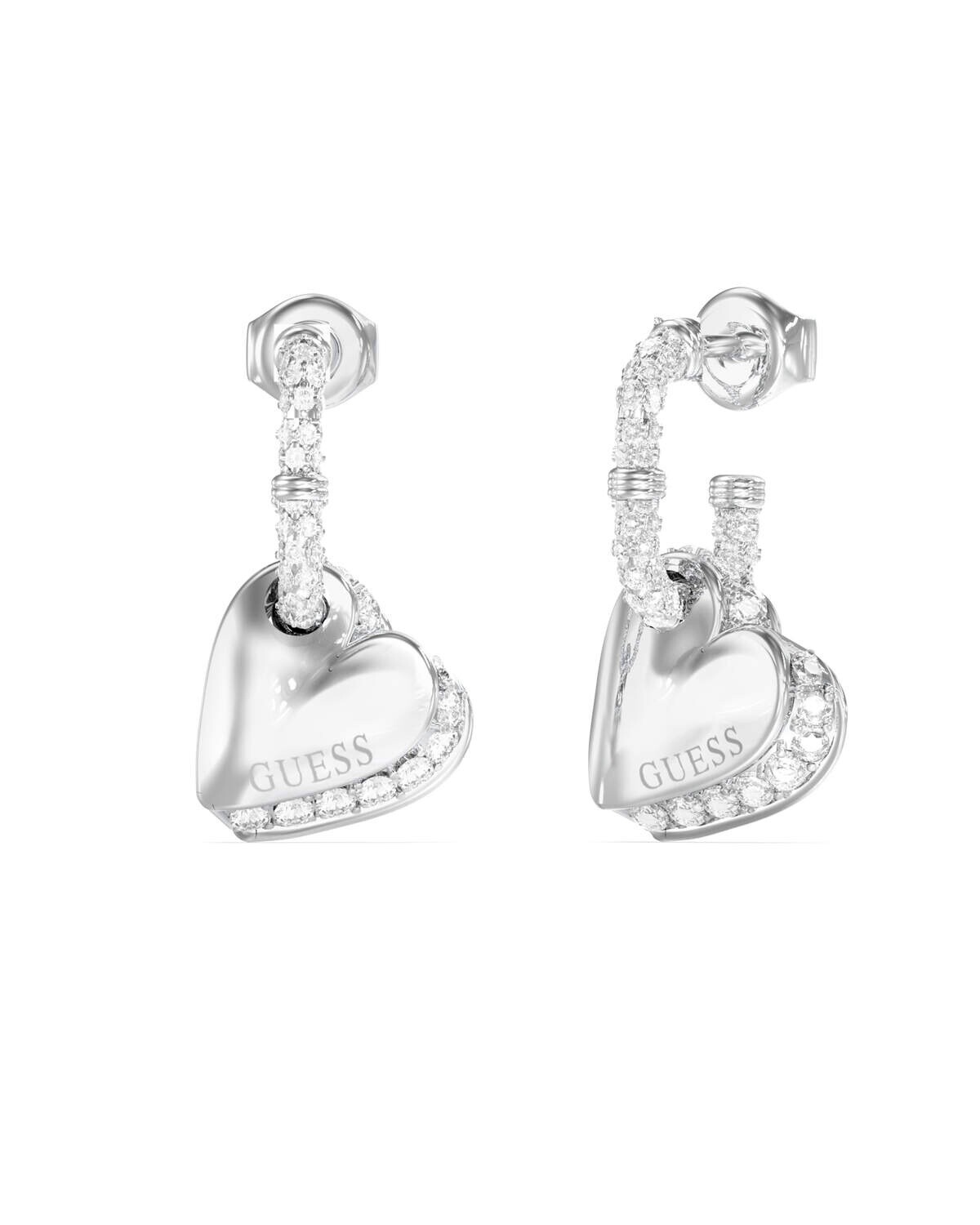 Guess Srdcové ocelové náušnice By Your Side JUBE06076JWRHT/U