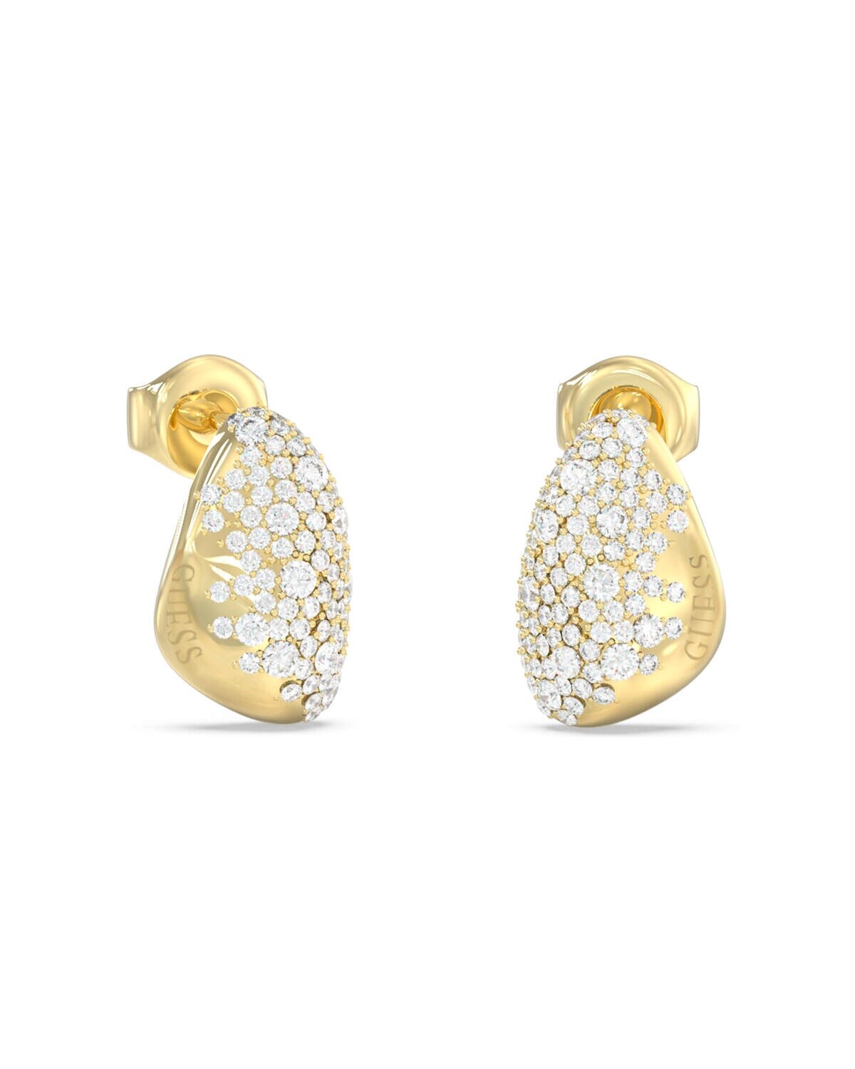 Guess Designové pozlacené náušnice Moon Drops JUBE06255JWYGT/U