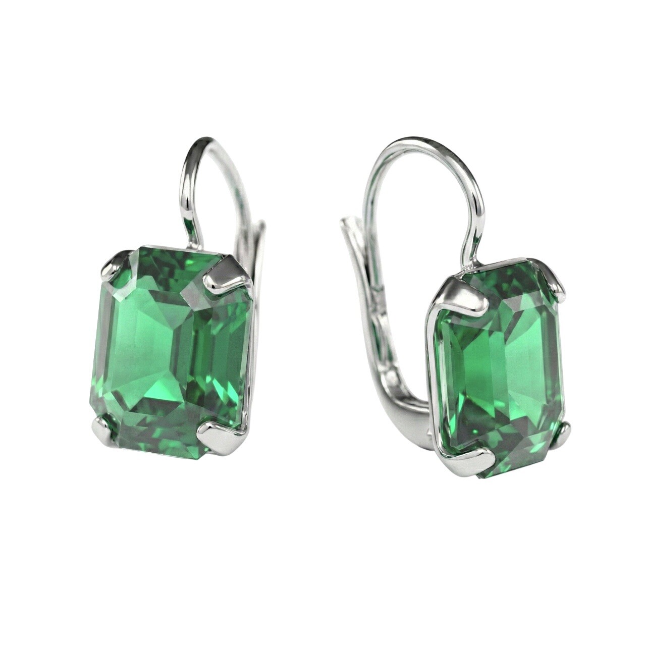 Soliter Blyštivé náušnice se zeleným krystalem 438 001 01771 0400880