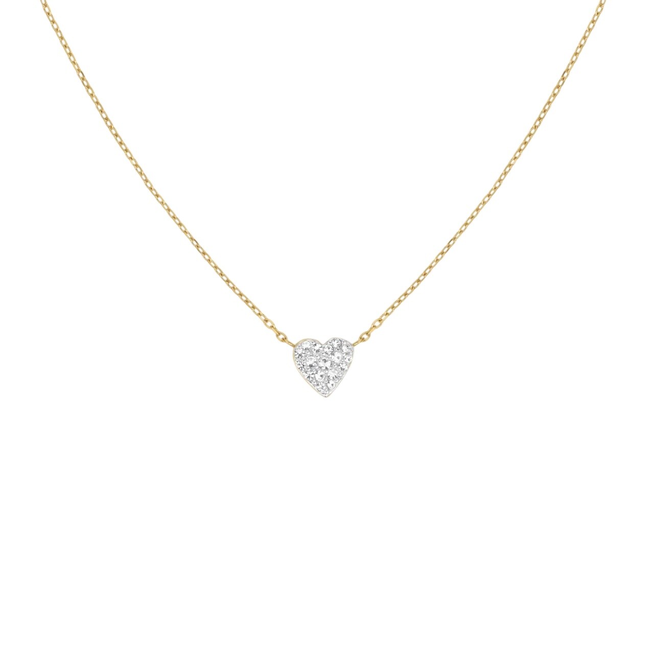 Rosefield Pozlacený náhrdelník Srdíčko se zirkony Pavé JNPHG-J1273