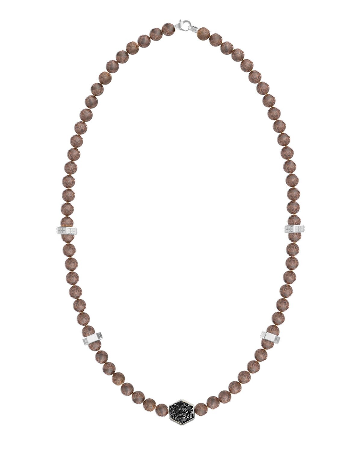 Guess Korálkový náhrdelník s tygřím okem Lion King JUMN06004JWSTBRT/U