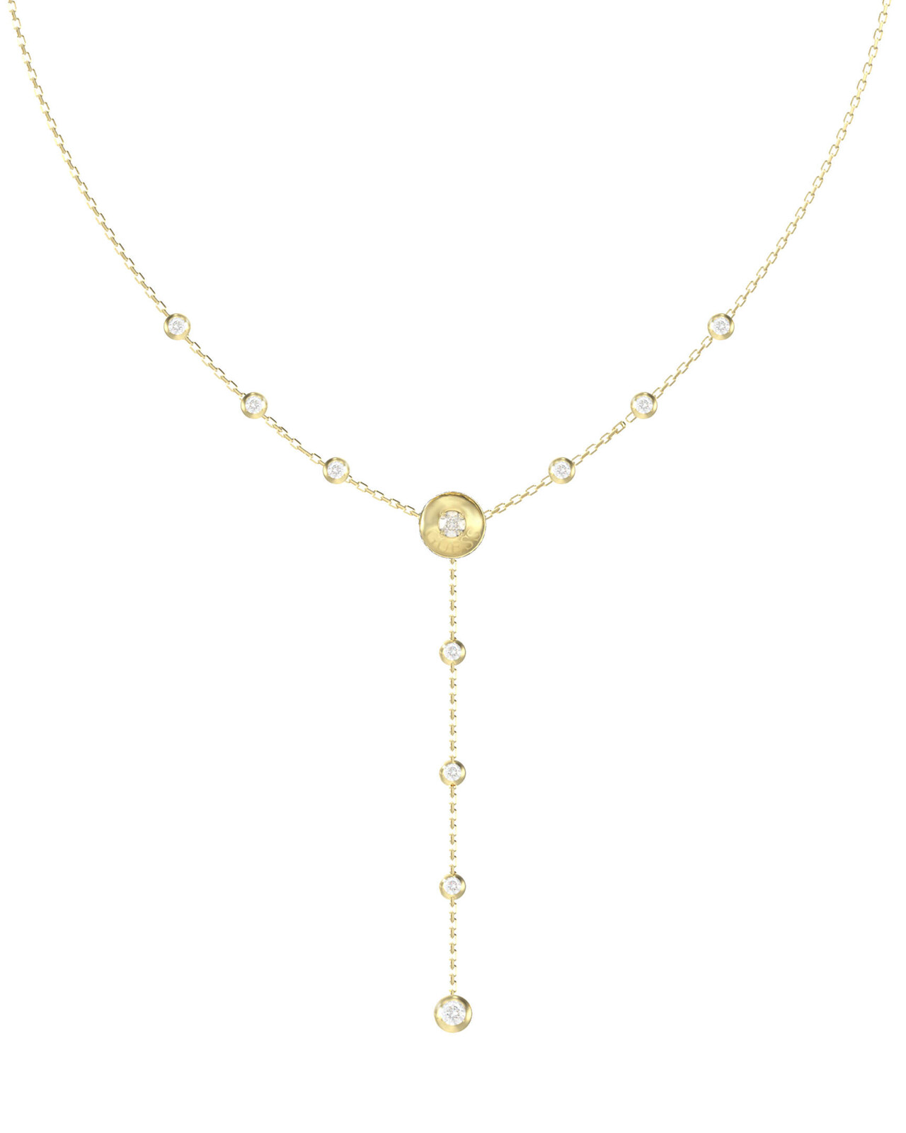 Guess Slušivý pozlacený náhrdelník Sparks JUBN06276JWYGT/U