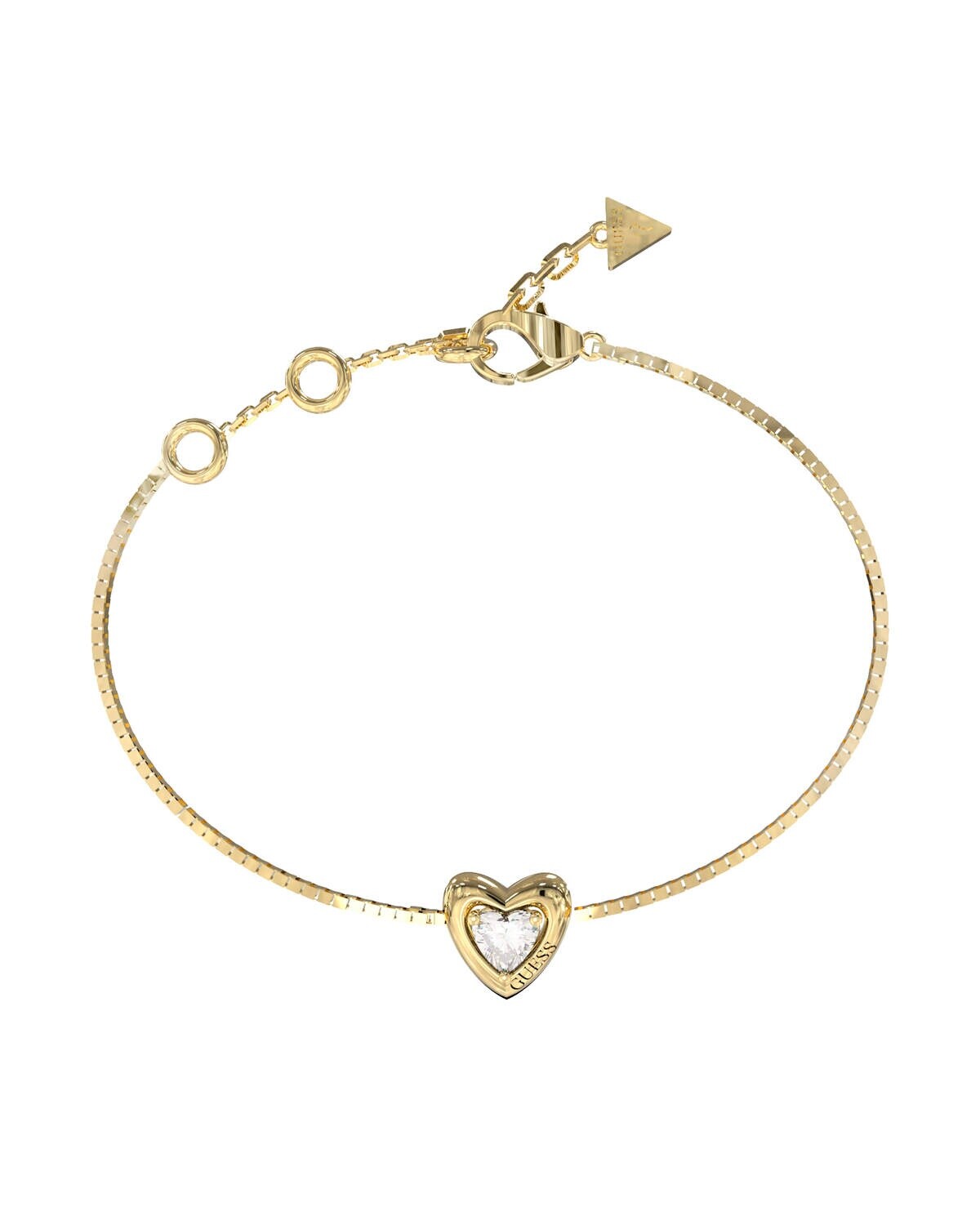 Guess Pozlacený náramek Srdce Beloved JUBB06017JWYG 18,4 cm