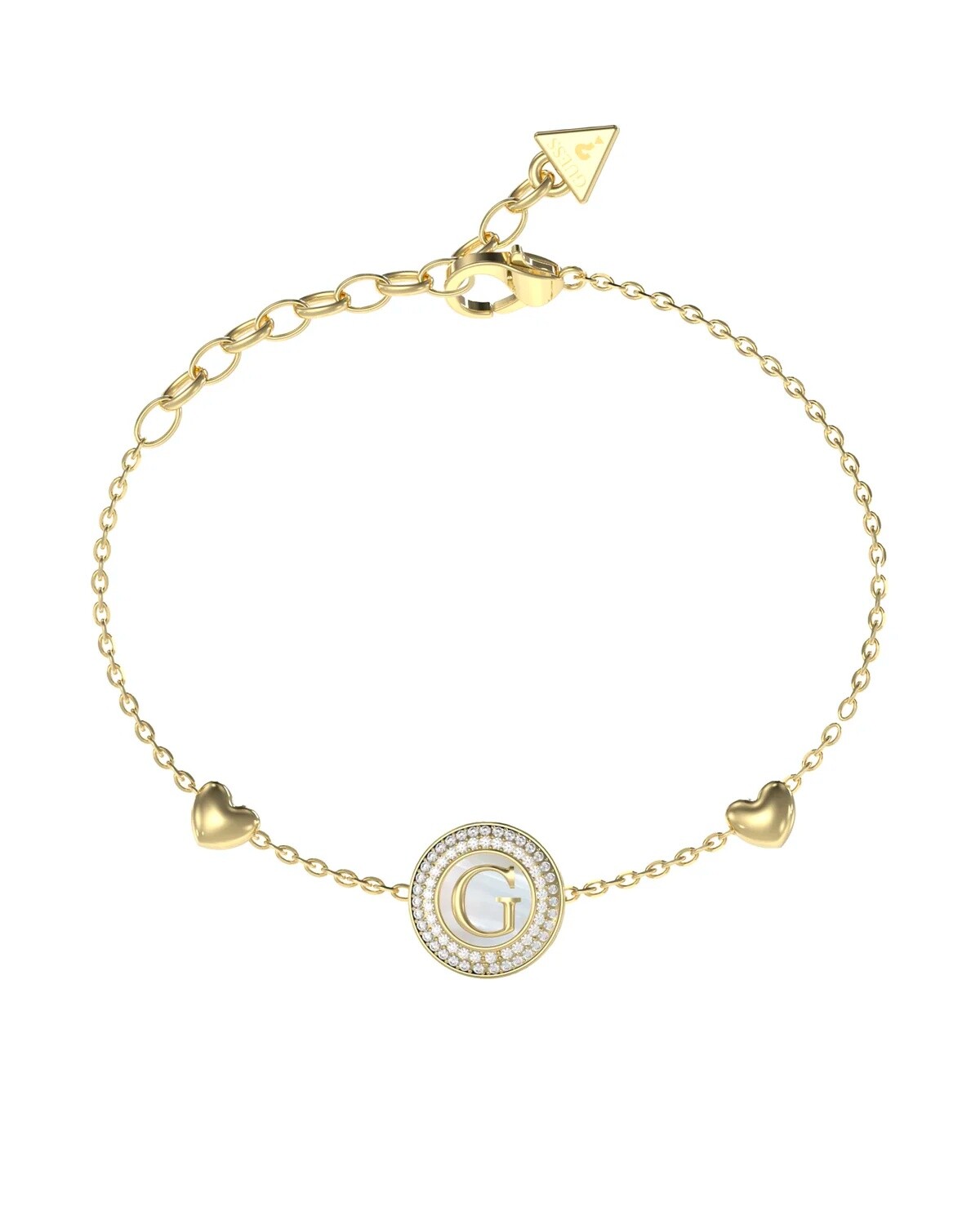 Guess Pozlacený náramek s perletí G Talisman JUBB06202JWYG 18,4 cm