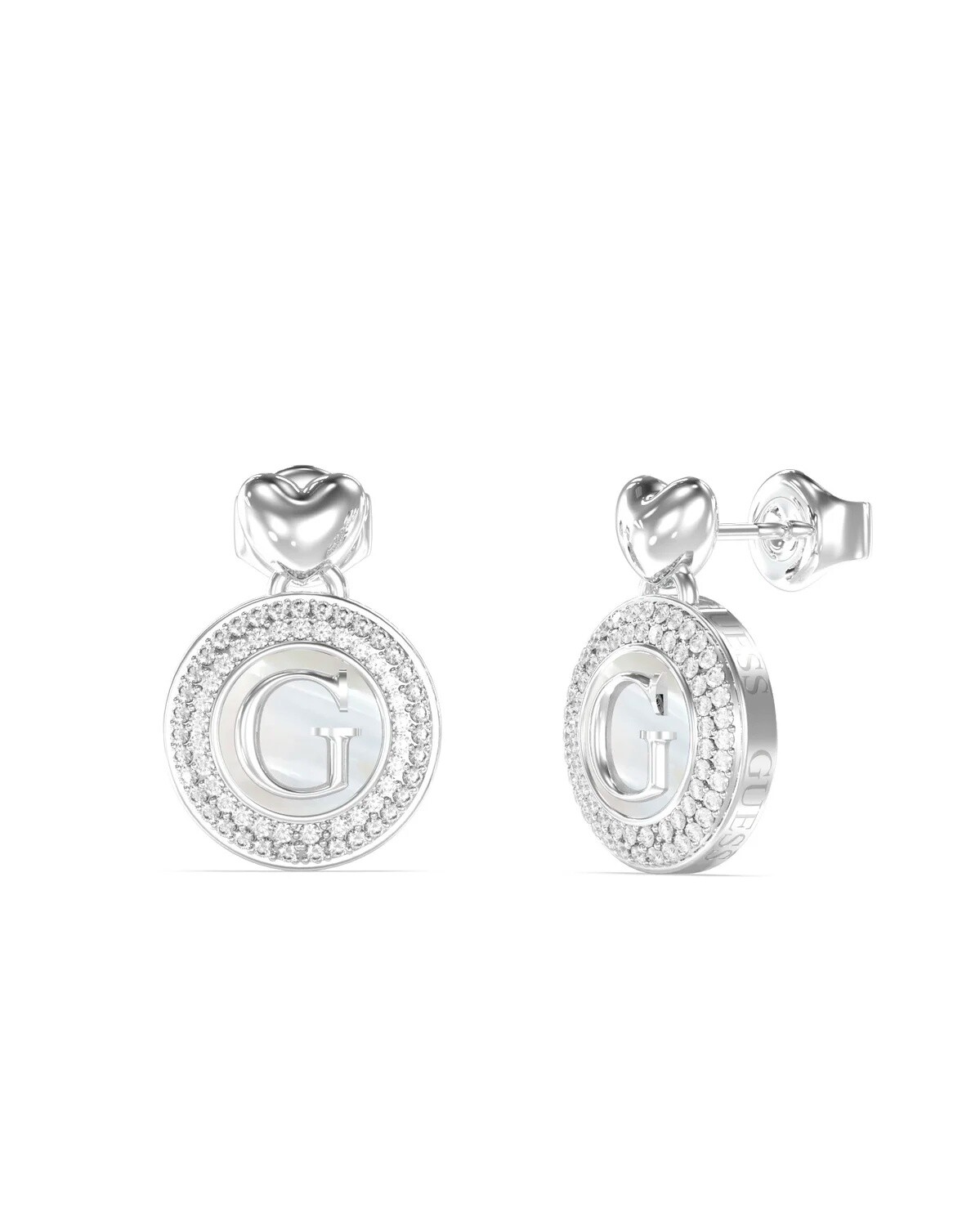 Guess Ocelové visací náušnice G Talisman JUBE06209JWRHT/U