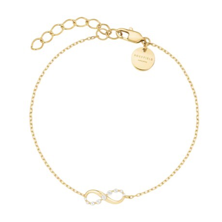 Rosefield Slušivý pozlacený náramek s krystaly Infinity JBING-J1313