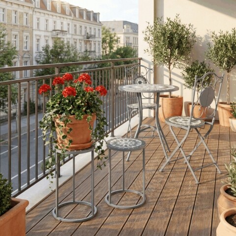 Stojan na květiny 35x35x52 keramika šedá US1501 Autronic