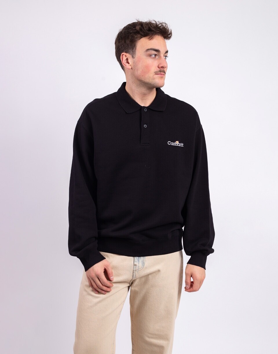 Carhartt WIP WIP Label Polo Sweat Black M