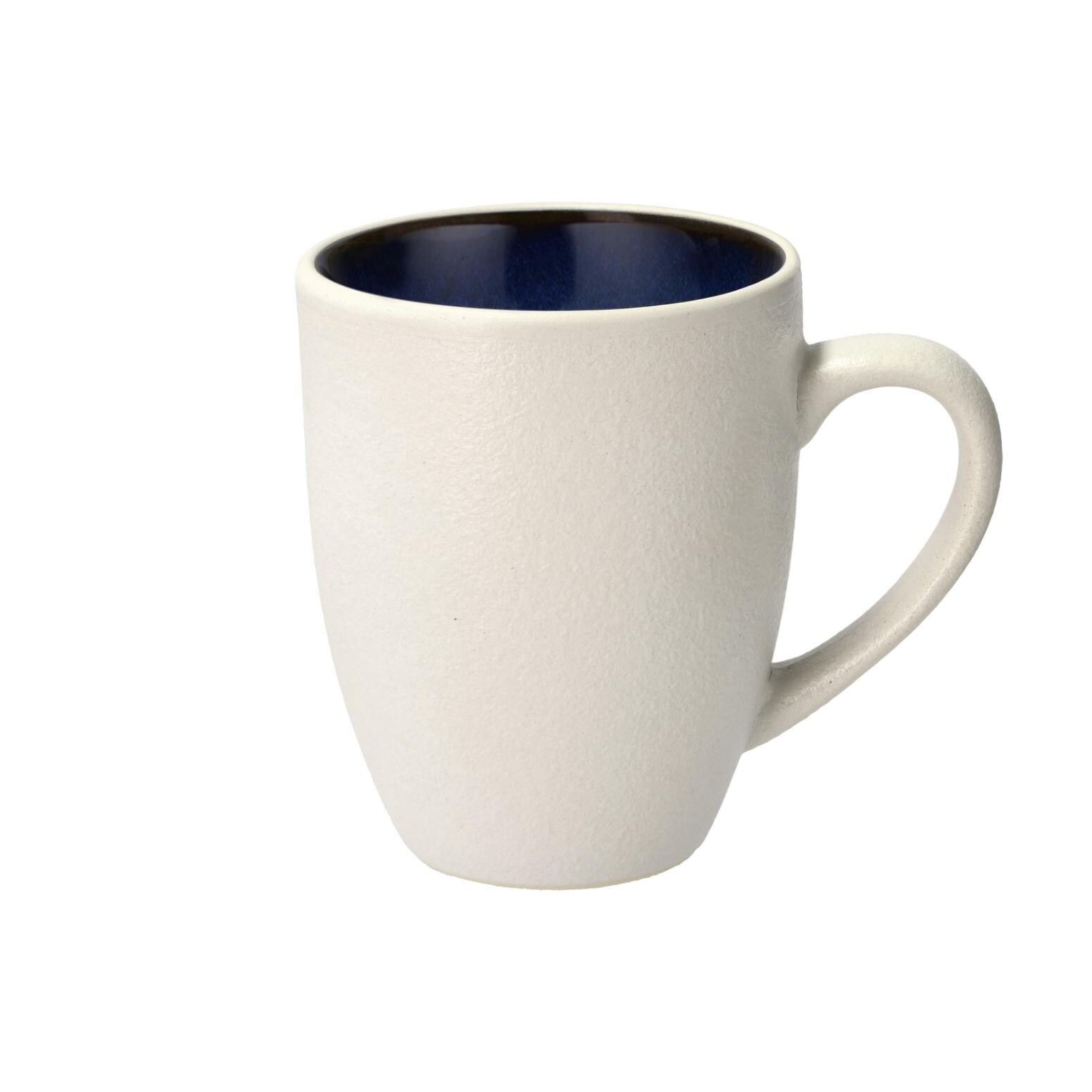 Hrnek GASTRO 300 ml, bílá / tmavě modrá, kamenina, Bitz