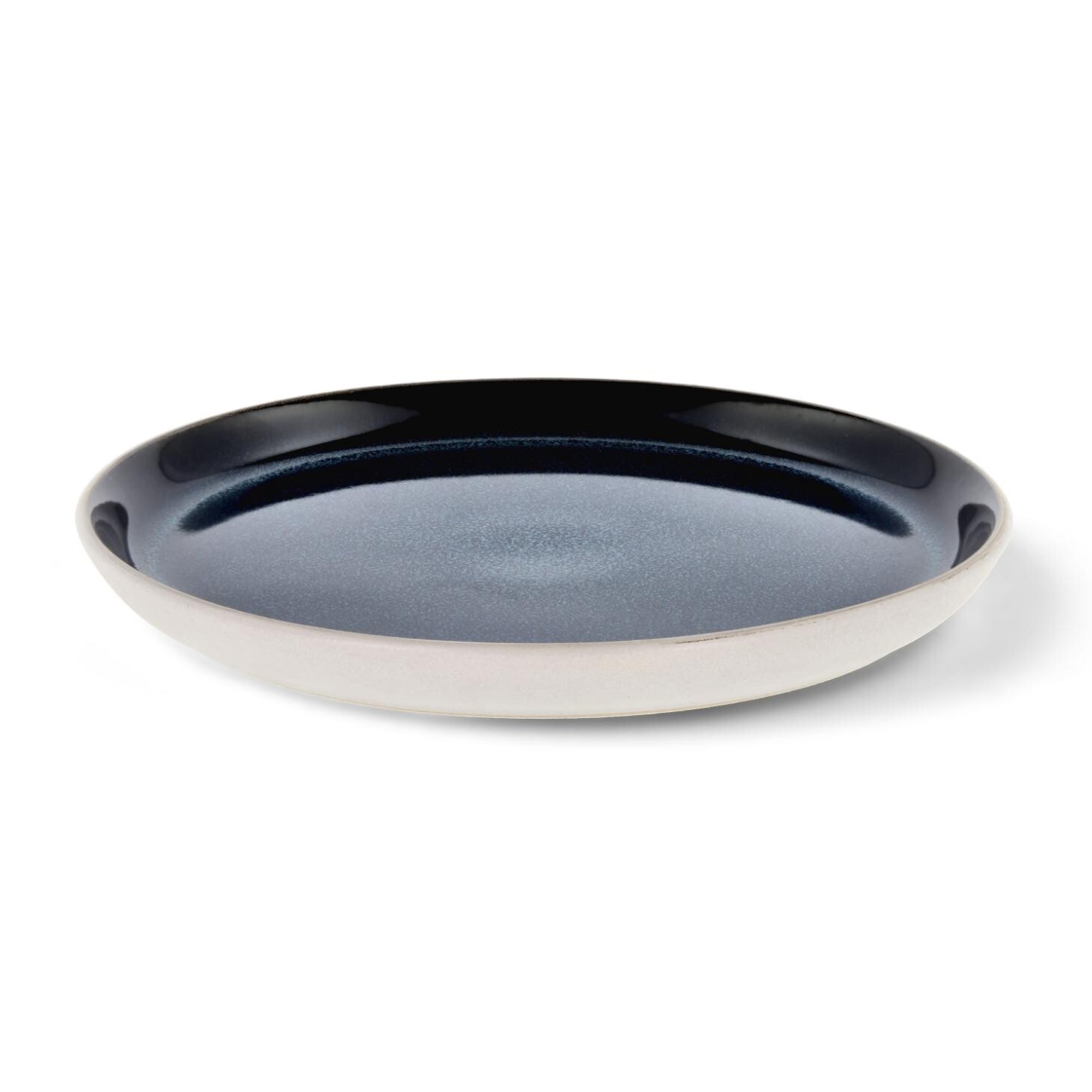 Dezertní talíř GASTRO 21 cm, bílá / tmavě modrá, kamenina, Bitz