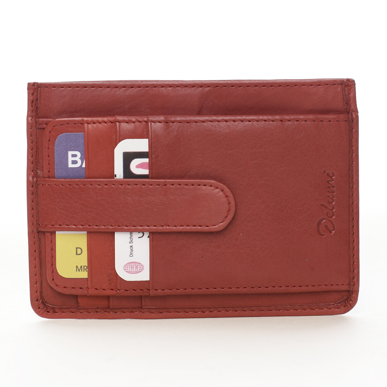 Kožené pouzdro na doklady Nina červená