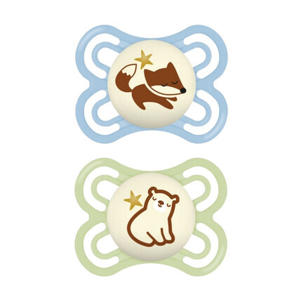 MAM Dudlík Perfect Night box 0+m modrý/zelený 2ks