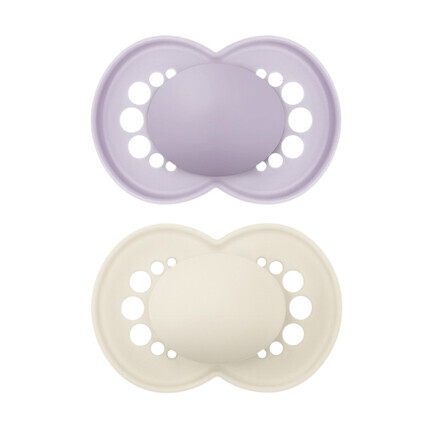 MAM Dudlík Original box 16+m fialový/béžový 2ks