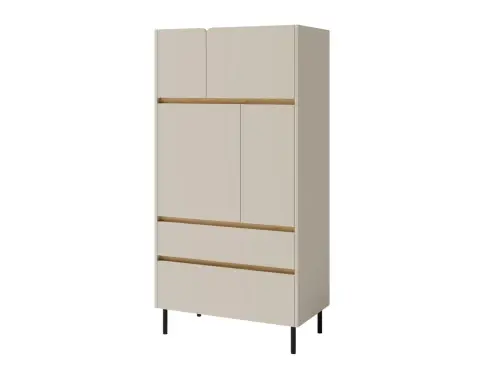 Vysoká komoda Lucky, pískově béžová/olejovaný dub