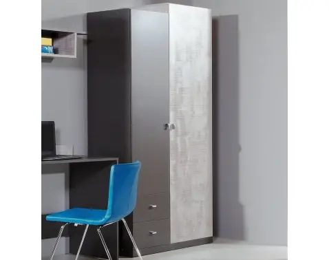 Šatní skříň se zásuvkami Terrano, šedá/enigma