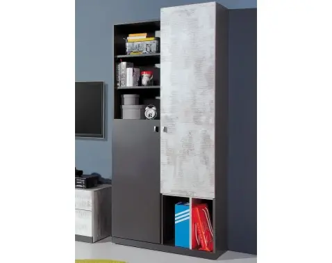 Skříň s regálem Terrano, šedá/enigma