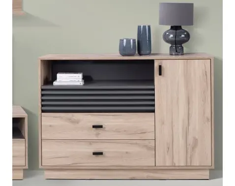 Komoda Ancona, 120 cm, dub estana/antracit