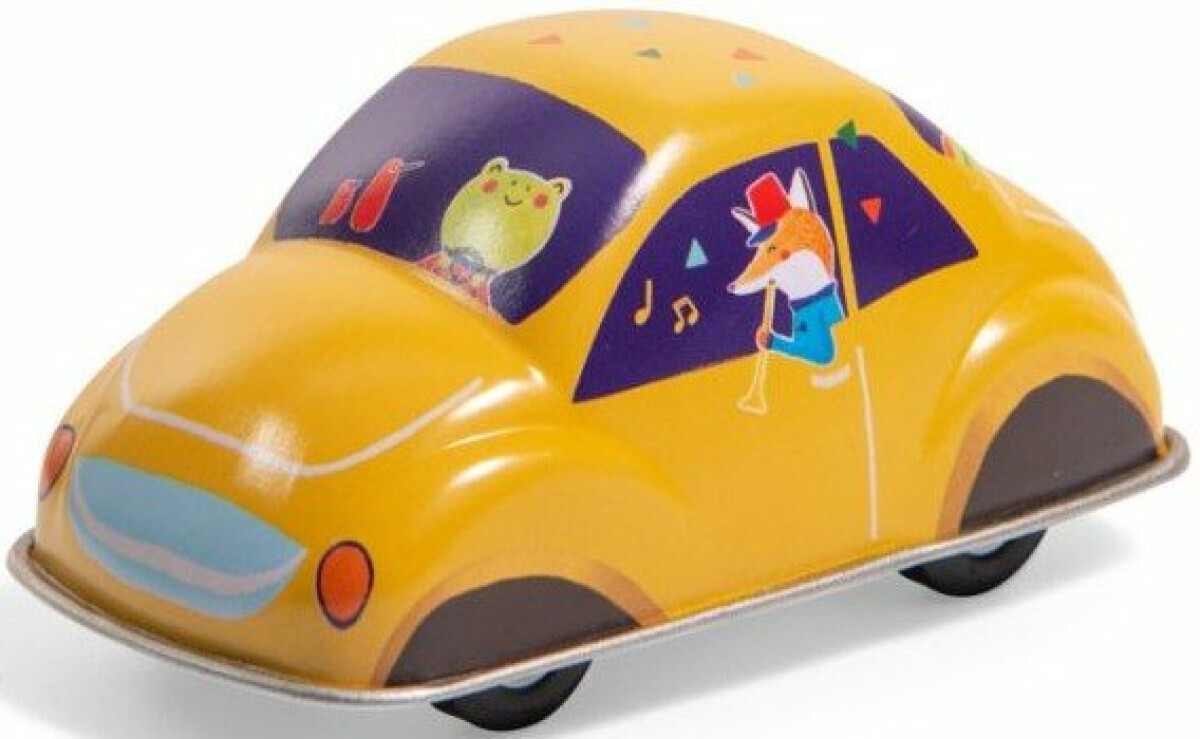 Retro plechové autíčko - žluté