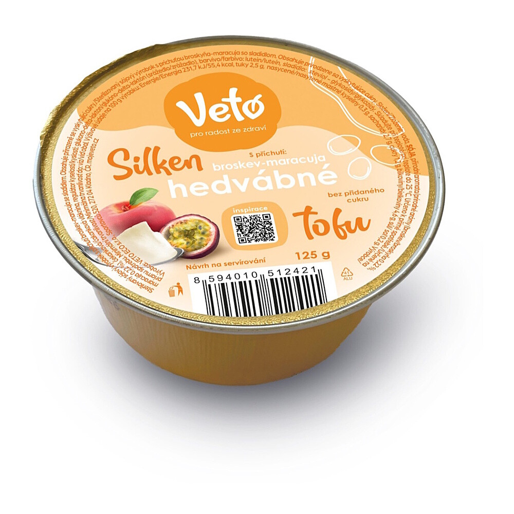 VETO ECO Tofu hedvábné s příchutí broskev a maracuja 125 g