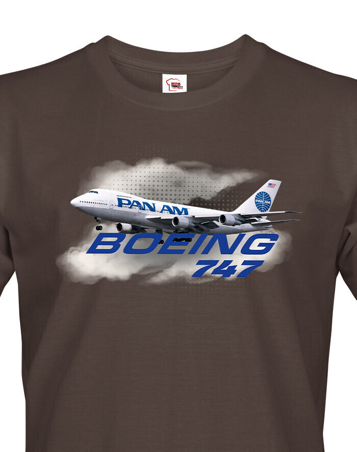 Pánské tričko s potiskem Boeing 747 tričko pro milovníky letounů