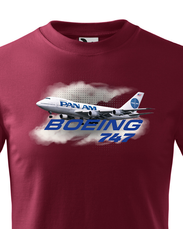 Dětské tričko s potiskem Boeing 747 tričko pro milovníky letounů