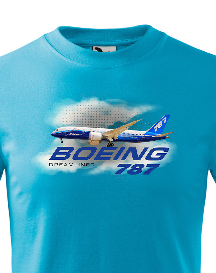 Dětské tričko s potiskem Boeing 787 tričko pro milovníky letounů