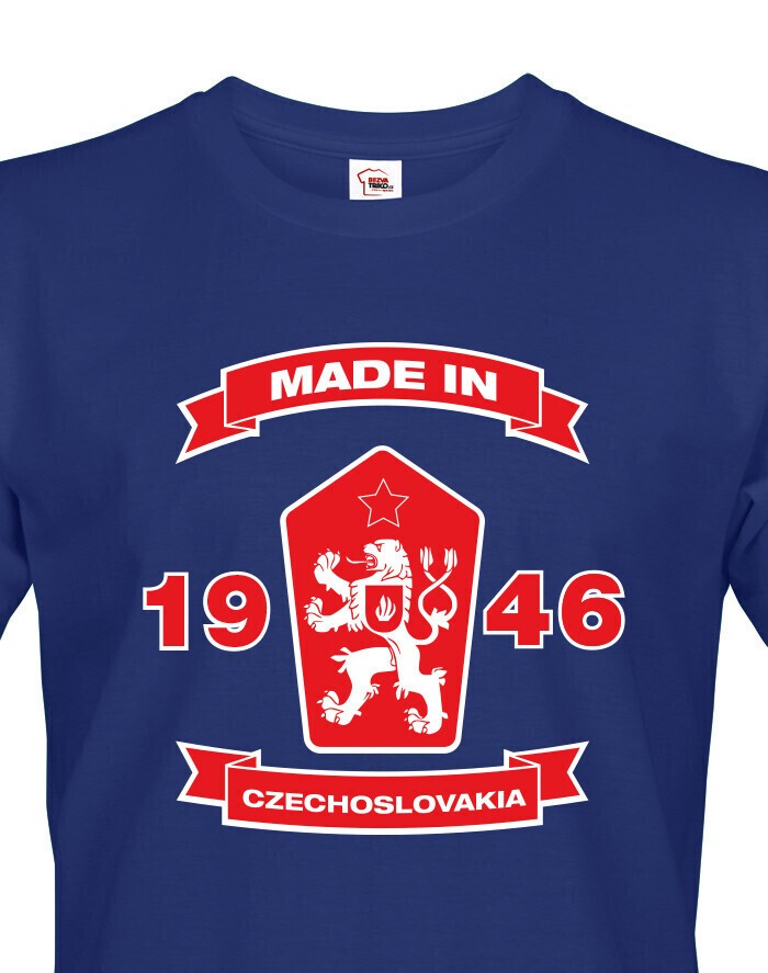 Pánské retro tričko se lvem a znakem ČSSR