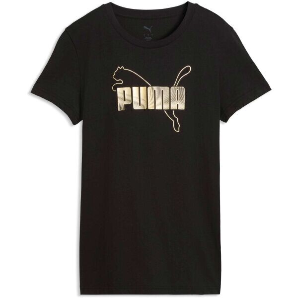 Puma ESSENTIALS LOGO LAB METALLIC TEE Dámské triko, černá, velikost