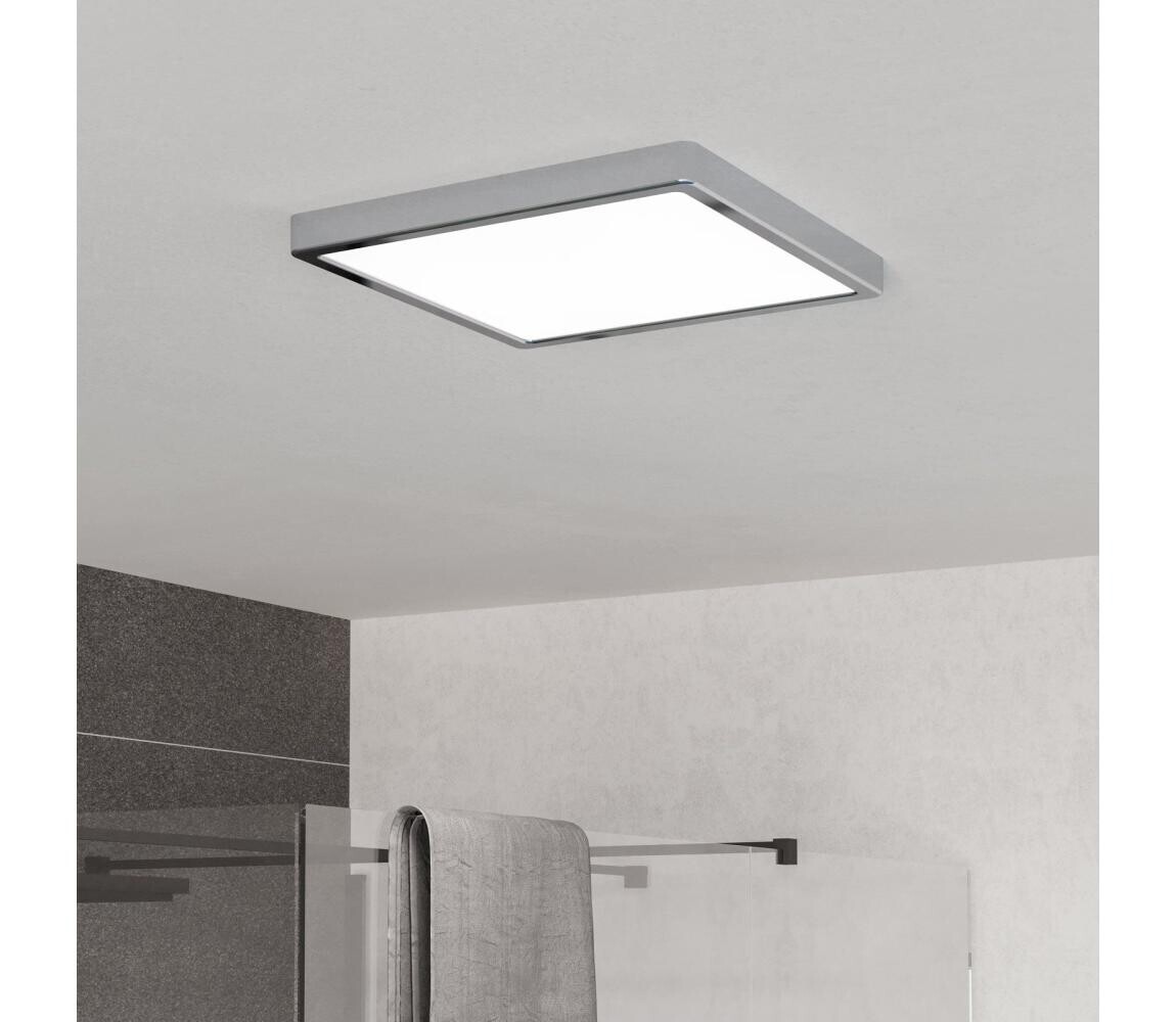 Eglo 901767 - LED Koup. strop. svítidlo FUEVA LED/13W/230V 29x29 cm IP44 chrom 901767