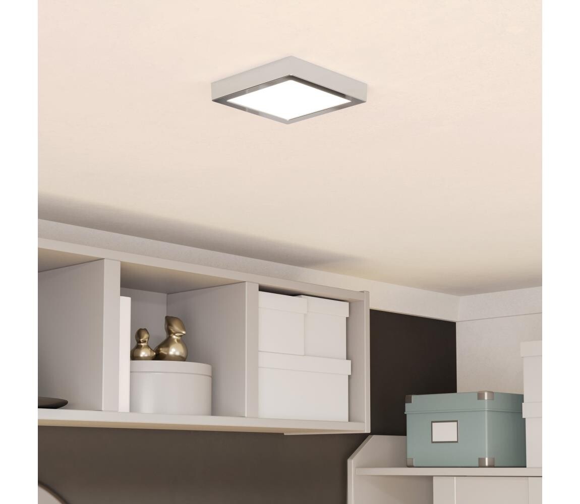 Eglo 901765 - LED Koup. strop. svítidlo FUEVA LED/7W/230V 15x15 cm IP44 chrom 901765