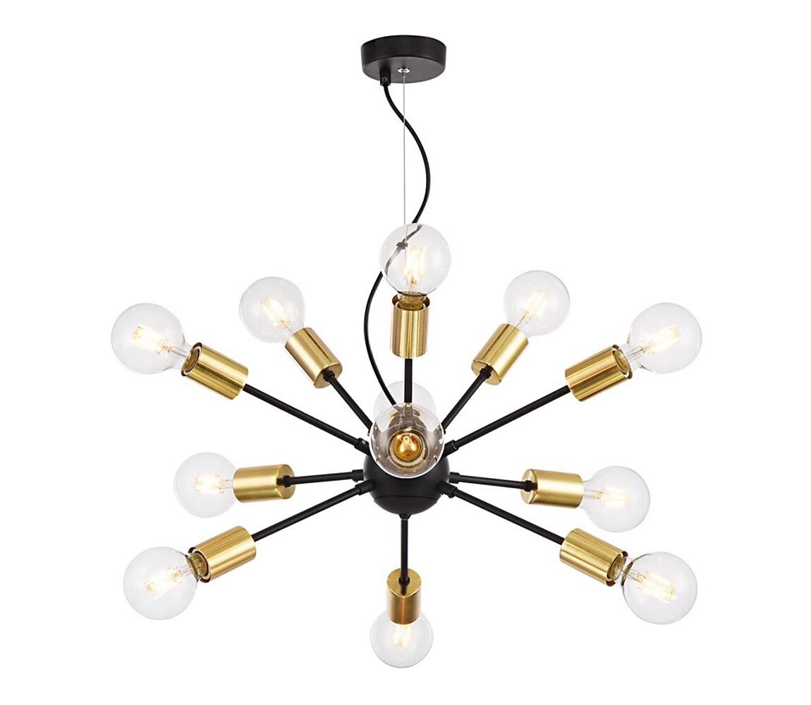 Maytoni T546PL-12B - Lustr na lanku JACKSON 12xE27/7W/230V černá/zlatá T546PL-12B