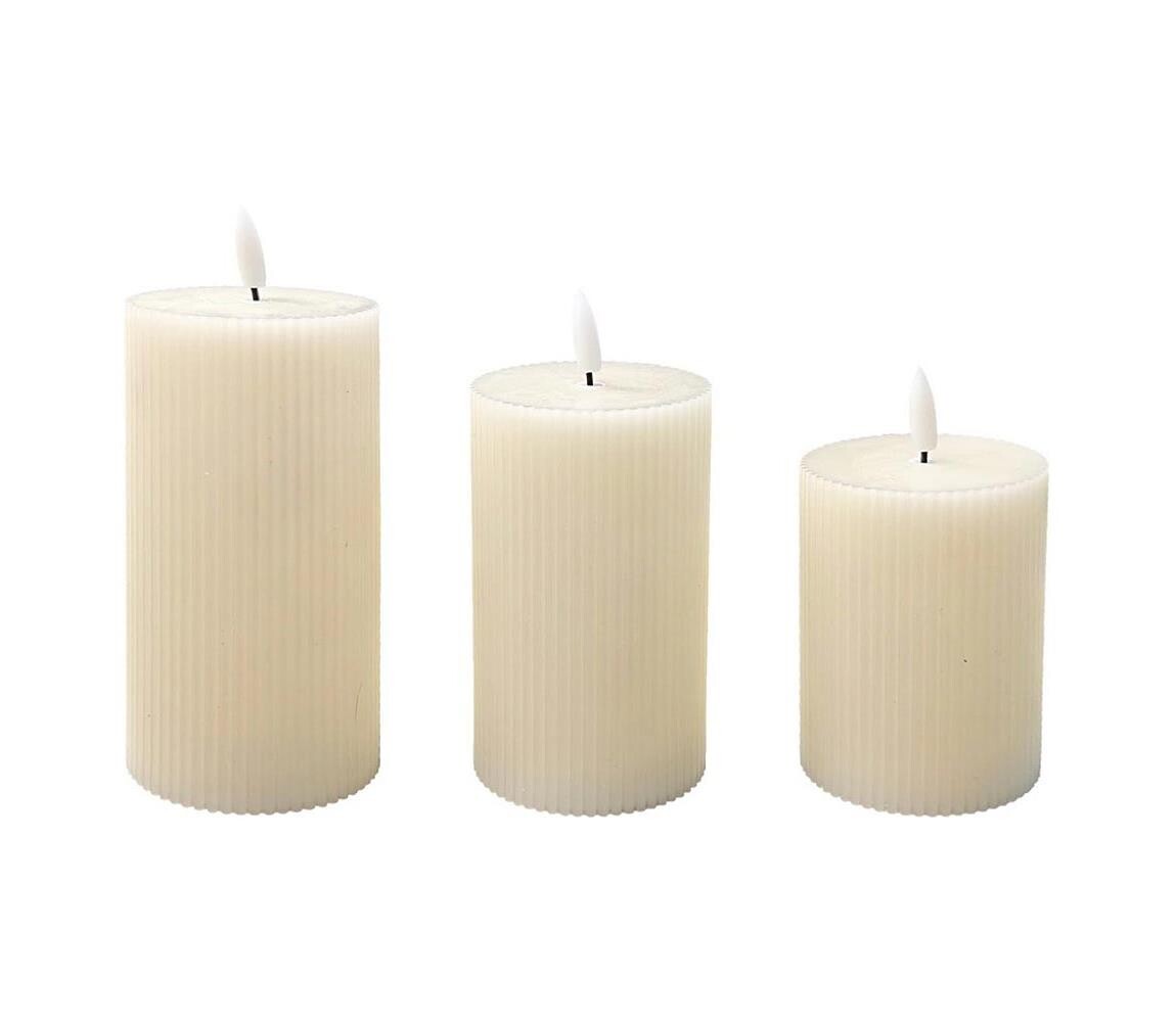 Estilo Home SADA 3x LED Svíčka BRILLO LED/3xAAA krémová + dálkové ovládání 5905623254883