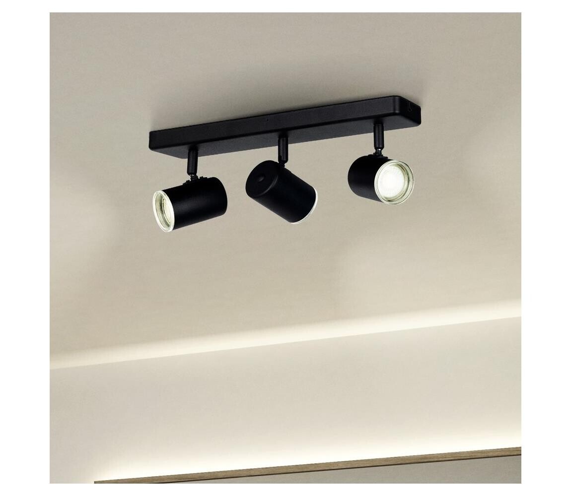 Eglo 901966 - Koupelnové bodové svítidlo CONSUMA 3xGU10/5W/230V IP44 černá 901966